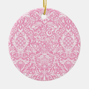 Fuchsia Pink Ananas Viktorianischer Vintager Damas Keramik Ornament