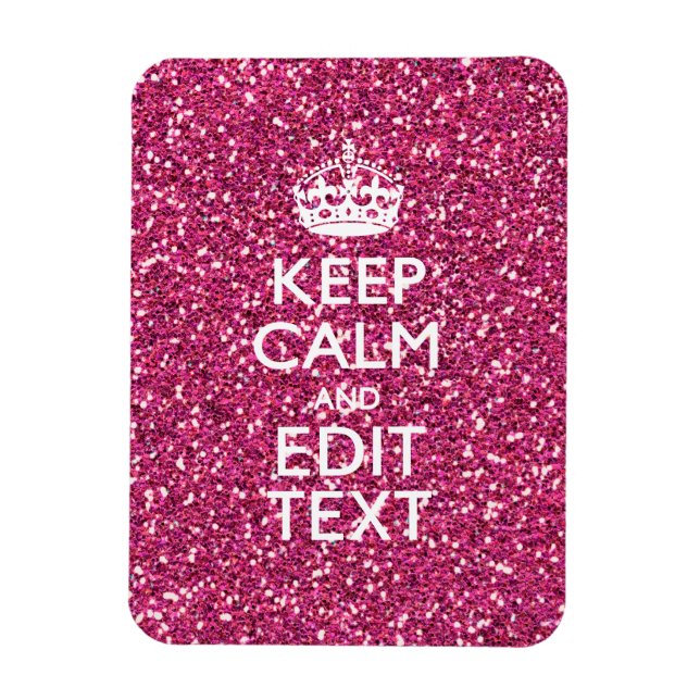 Fuchsia Pink Behalten Ruhe haben Ihren Text Magnet (Vertikal)