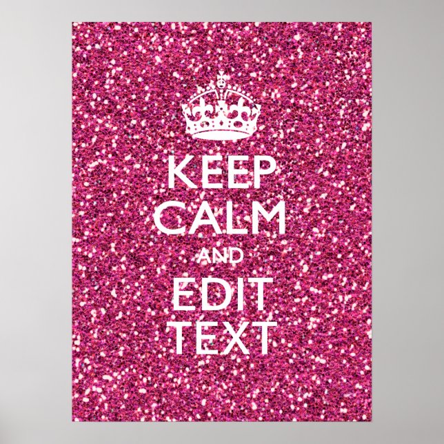 Fuchsia Pink Behalten Ruhe haben Ihren Text Poster (Vorne)