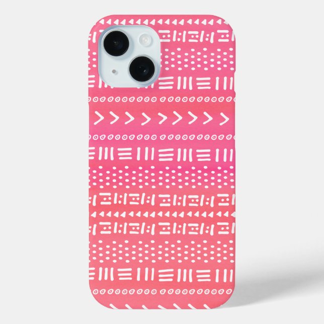 Fuchsia Pink Boho Streifen Muster Niedlich Case-Mate iPhone Hülle (Rückseite)