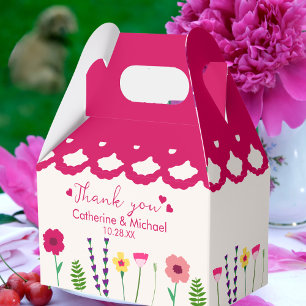 Fuchsia Pink Bold & Bright farbenfrohe Blumenhochz Geschenkschachtel