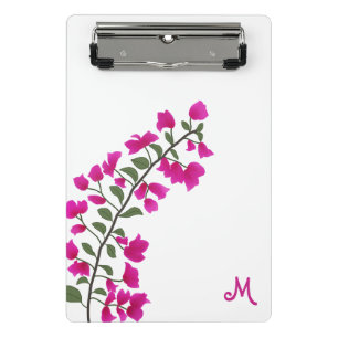 Fuchsia Pink Bougainvillea Monogram Mini-Zwischena Mini Klemmbrett
