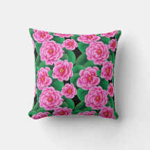 Fuchsia Pink Camellias und Jade Green Blätter