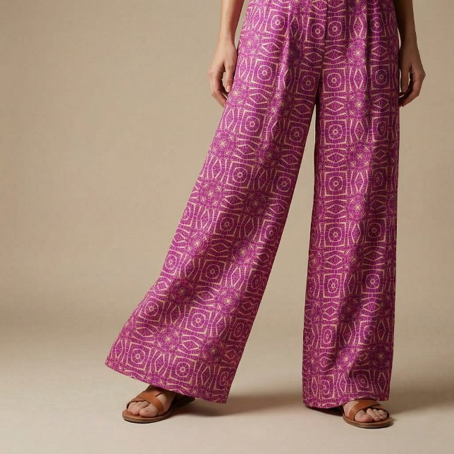 Fuchsia Pink Chic Mosaic Geometric Muster Stoff (Von Creator hochgeladen)