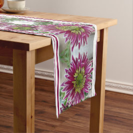 Fuchsia Pink Chrysanthemums Collage Table Runner Großer Tischläufer