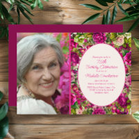 Fuchsia Pink Floral 75. Geburtstag Foto