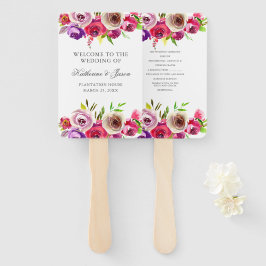 Fuchsia Pink Floral Romantischer Rose Hochzeit Fächer