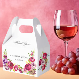 Fuchsia Pink Floral Romantischer Rose Hochzeit Geschenkschachtel