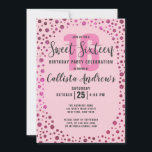 Fuchsia Pink Glitzer Confetti Border Sweet 16 Einladung<br><div class="desc">Diese junge, einfache und moderne 16 . Geburtstag Geburtstagsfeier lädt zu einem besonderen Tag ein. Es zeigt Imitate gedruckt funkelnd fuchsienrosa Glitzer Kreis Konfetti gestreut oval Rand auf einem rot rosa Hintergrund. Es ist mädchenhaft, elegant, schick, einzigartig und trendig. ***WICHTIGE HINWEIS FÜR DESIGN: Für individuelle Designanfragen, wie z.B. passende Produktanfragen,...</div>