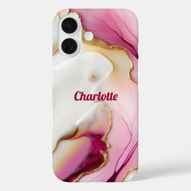 Fuchsia Pink Gold Case-Mate iPhone Hülle (Rückseite)