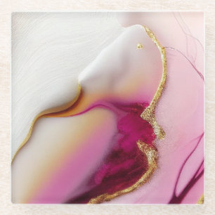 Fuchsia Pink Gold Infusion Glasuntersetzer