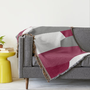 Fuchsia Pink Grau und Weiß Decke
