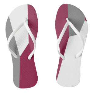 Fuchsia Pink Grau und Weiß Flip Flops