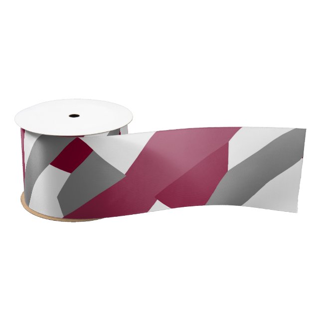 Fuchsia Pink Grau und Weiß Satinband (Spule)