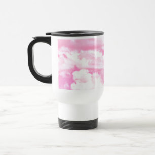 Fuchsia Pink Happy Clouds Decor Reisebecher