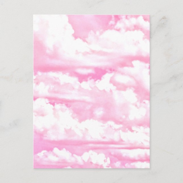 Fuchsia Pink Happy Clouds Dekoration Postkarte (Vorderseite)