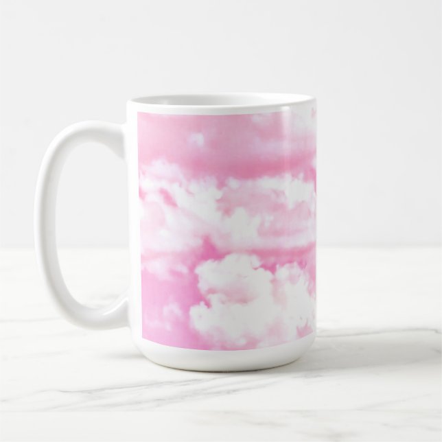 Fuchsia Pink Happy Clouds Dekoration Tasse (Links)