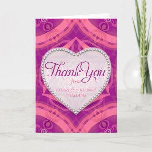 Fuchsia Pink Liebe Herz Hochzeit Danke Karten