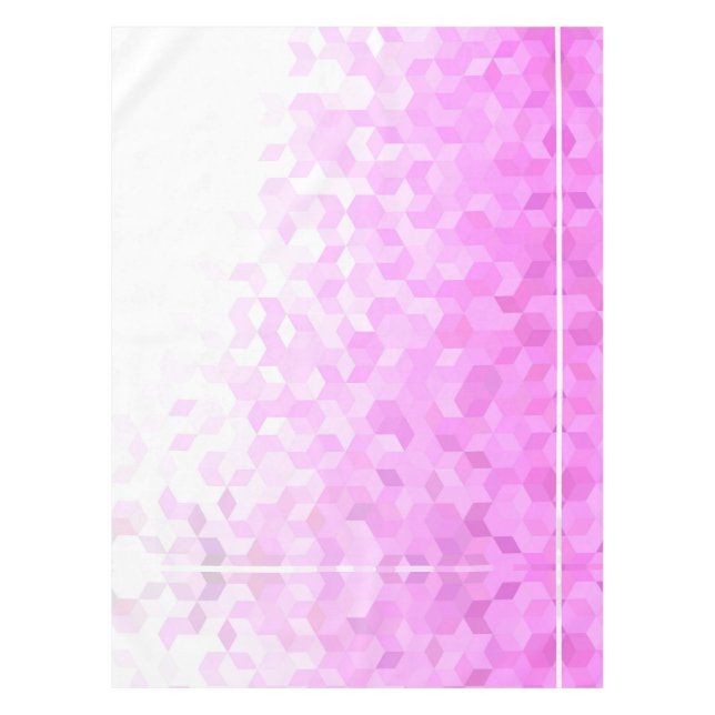 Fuchsia Pink Modern Girly Cube Gradient Tischdecke (Vorderseite)