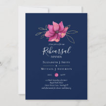 Fuchsia Pink Navy Blue Probe Dinner