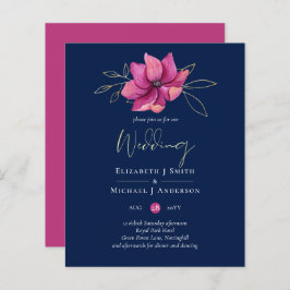 Fuchsia Pink Navy Blue Wedings lädt zum BUDGET ein