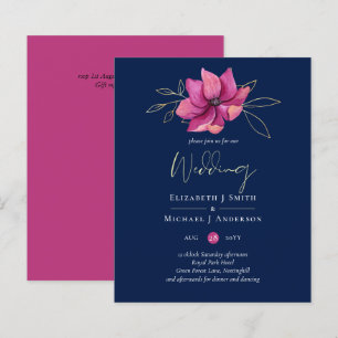 Fuchsia Pink Navy Blue Wedings lädt zum BUDGET ein