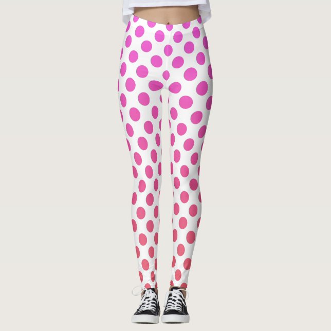 Fuchsia Pink Ombre Dots Leggings (Vorderseite)