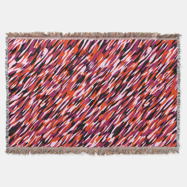 Fuchsia pink, orange, black and white camo  decke (Vorderseite)