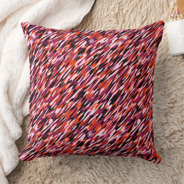 Fuchsia pink, orange, black and white camo  kissen (Decke)