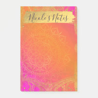 Fuchsia Pink Orange & Gold Indian Mandala Glam