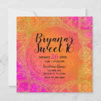 Fuchsia Pink Orange & Gold Indian Mandala Party
