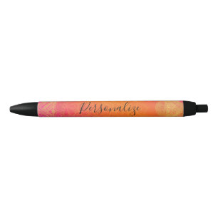 Fuchsia Pink Orange & Gold Indischer Mandala Glam Kugelschreiber