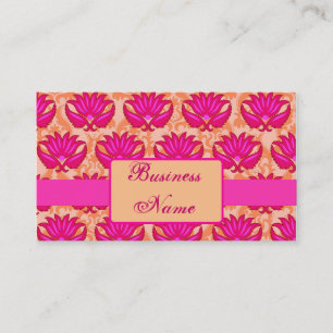 Fuchsia Pink Orange Pariser Damaske Grafik Visitenkarte