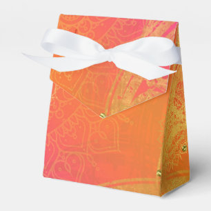 Fuchsia Pink Orange und Gold Indischer Mandala Gla Geschenkschachtel