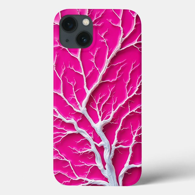 Fuchsia Pink Organic Branch iPhone Case Women (Rückseite)