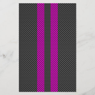 Fuchsia Pink Racing Stripes im Carbon Fibre Style Flyer