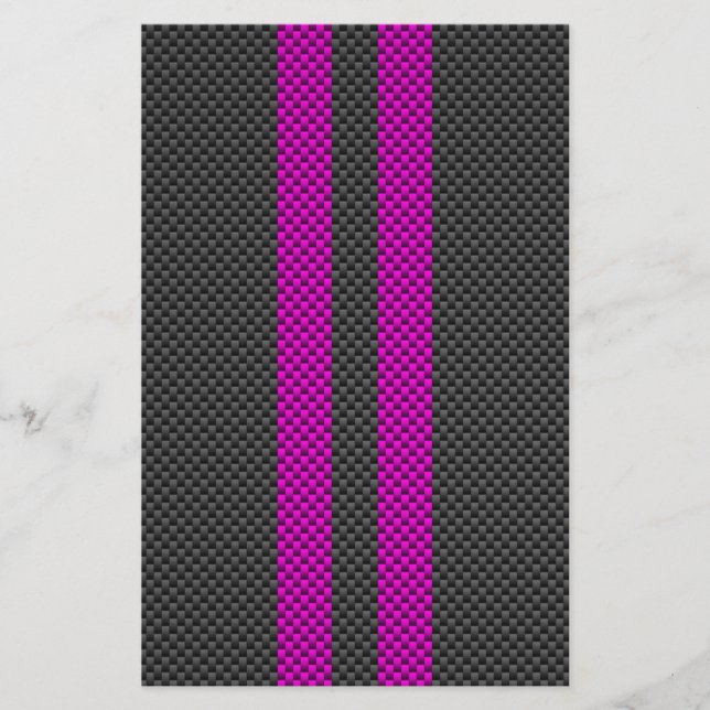 Fuchsia Pink Racing Stripes im Carbon Fibre Style Flyer (Vorne)