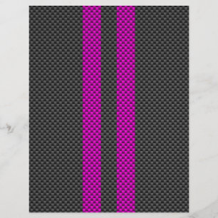 Fuchsia Pink Racing Stripes im Carbon Fibre Style Flyer