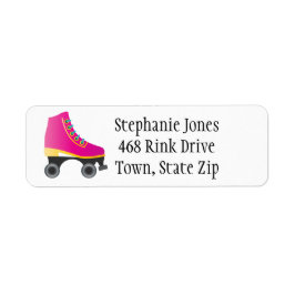 Fuchsia Pink Roller Skate Skaten Label