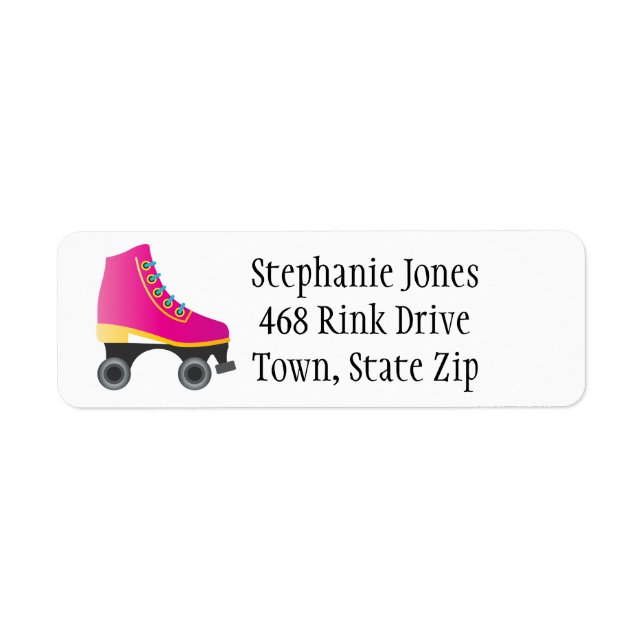 Fuchsia Pink Roller Skate Skaten Label (Vorne)