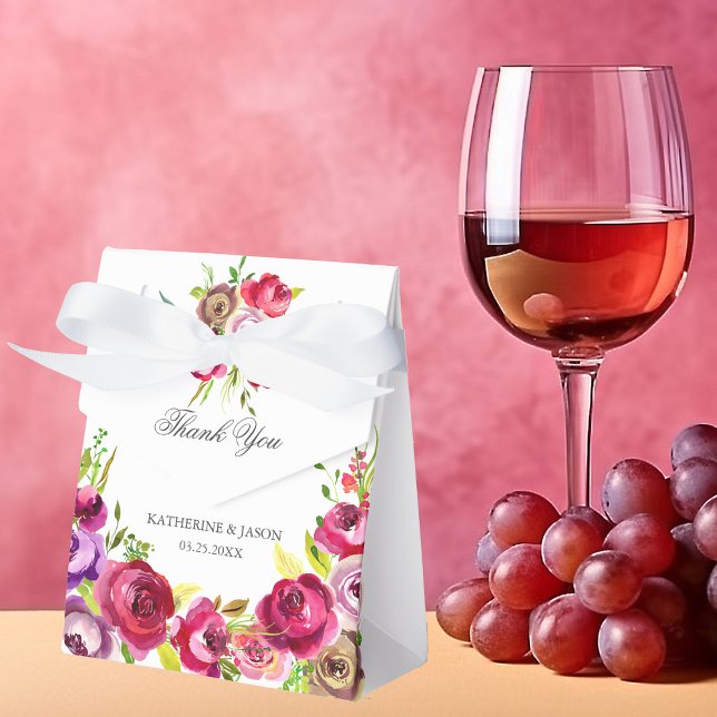 Fuchsia Pink Roses Chic Spring Floral Wedding Geschenkschachtel (Von Creator hochgeladen)