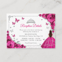Fuchsia Pink Silber Quincenarea Empfangsdetails