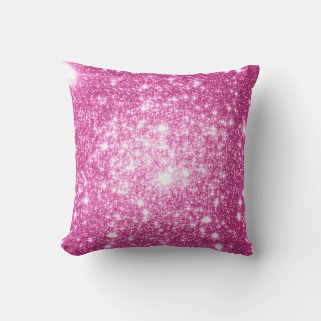 Fuchsia Pink Stars Kissen (Vorderseite)