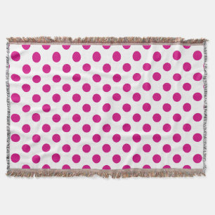 Fuchsia polka dots decke