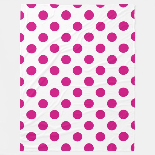 Fuchsia polka dots fleecedecke (Vorderseite)