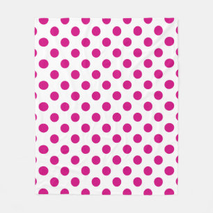 Fuchsia polka dots fleecedecke