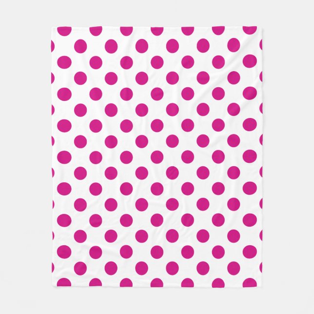 Fuchsia polka dots fleecedecke (Vorderseite)