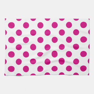 Fuchsia polka dots handtuch