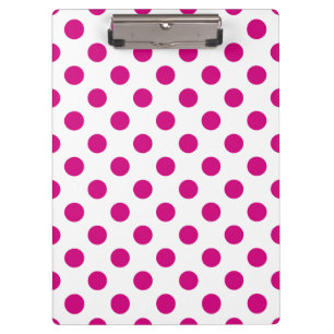Fuchsia polka dots klemmbrett