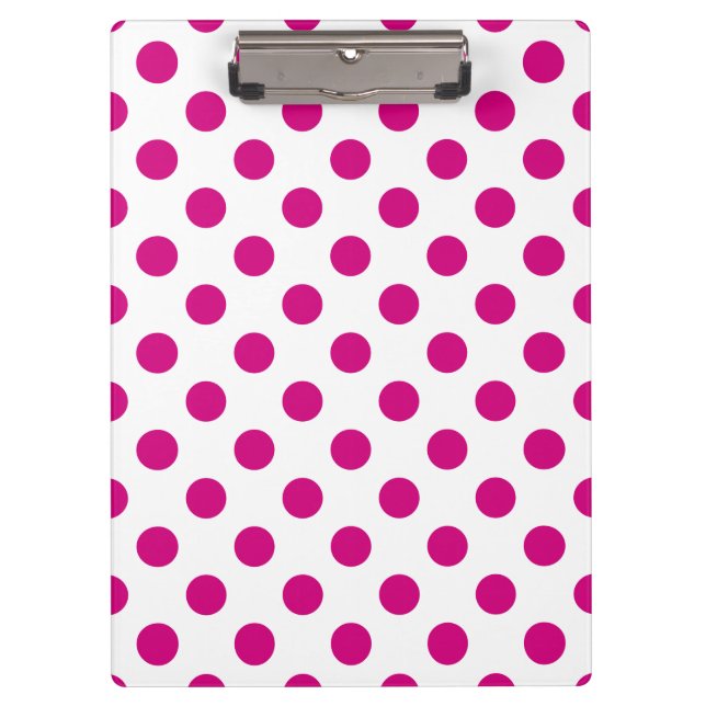 Fuchsia polka dots klemmbrett (Vorderseite)
